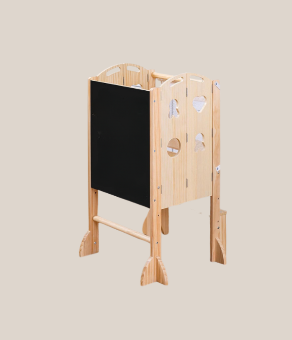 Empower Your Child's Independence: Discover the Kid Wooden Learning Tower 4 Tour de cuisine pliable - Tabouret de marche pour les tout-petits