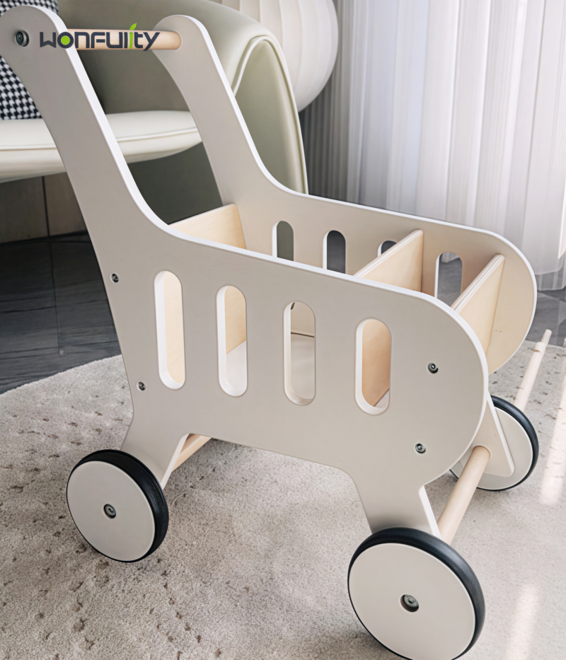 Classic Wooden Baby Walker with Blocks and Handle