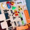 Busy Board size reference for toddlers - Montessori sensory toy