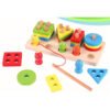 Montessori Education Torre Arcoiris de madera Juguete apilable clásico de madera