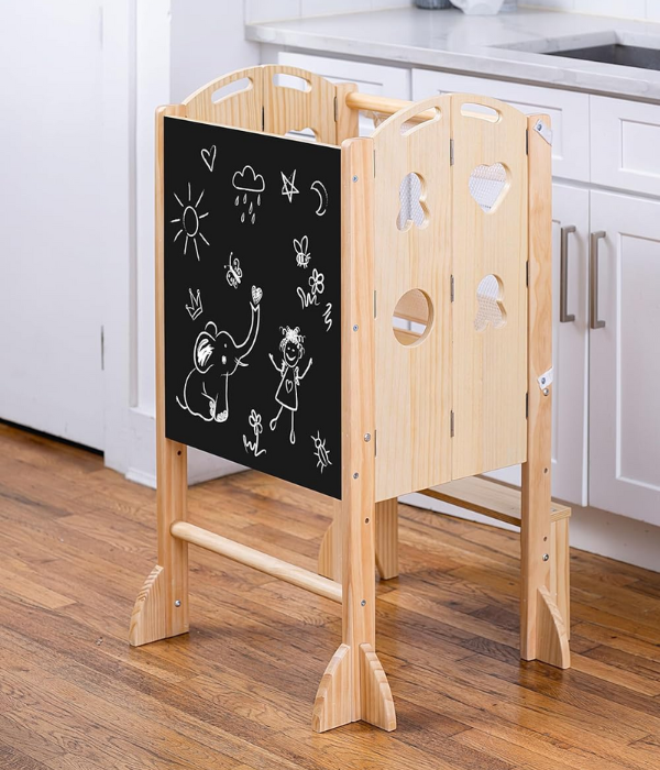 Premium Foldable Kitchen Tower Step Stool for Kids – Safe, Sturdy, and Space-Saving 6 Foldable Kitchen Tower - Step Stool for Toddlers